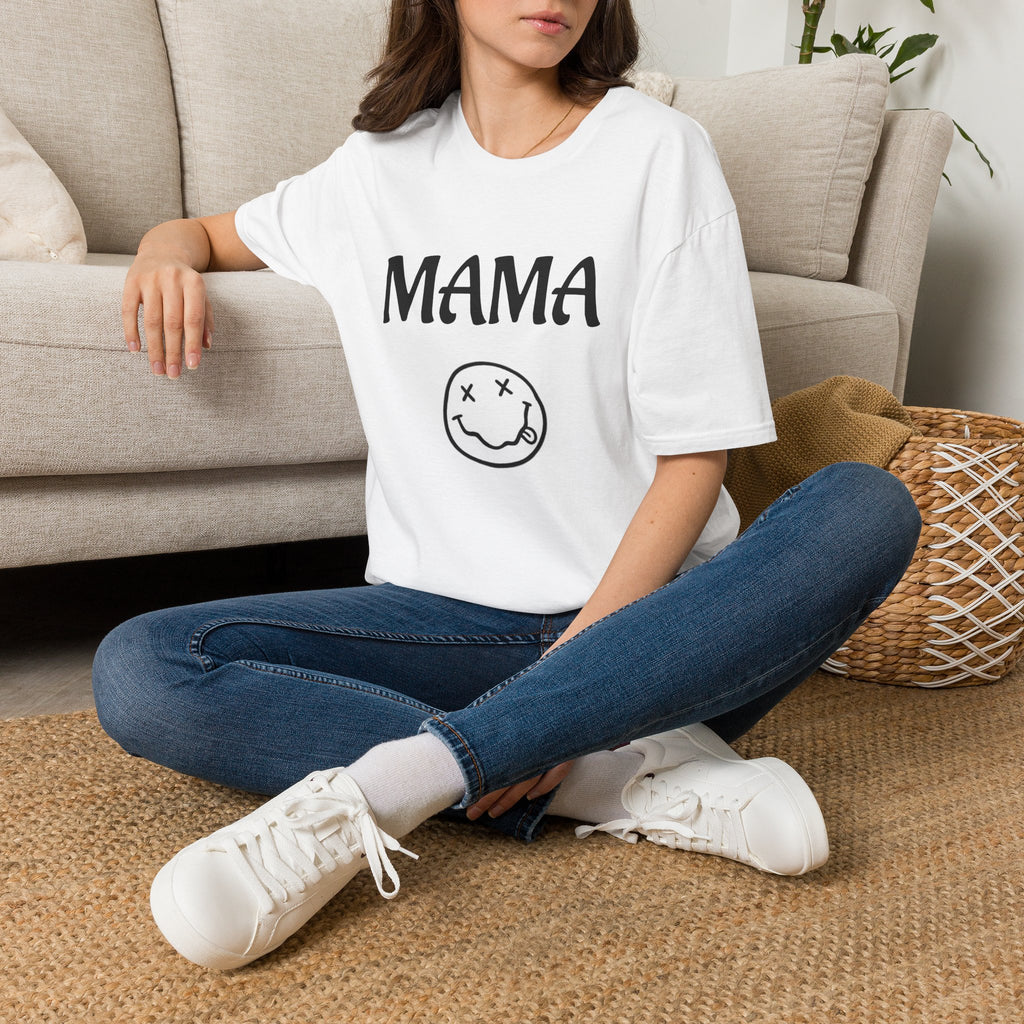 Mama Smiley Tee — Casual Graphic Mom T‑Shirt