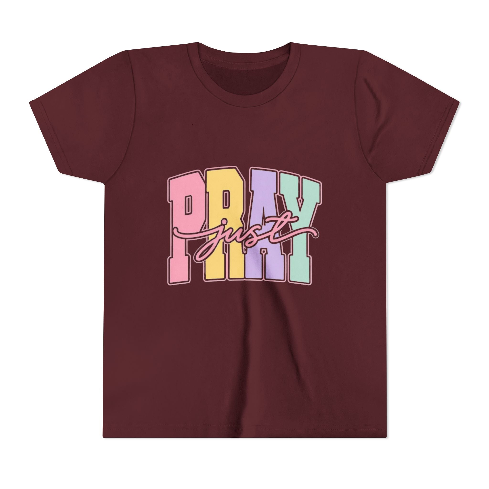 Youth Tee — "Just Pray" Pastel Graphic