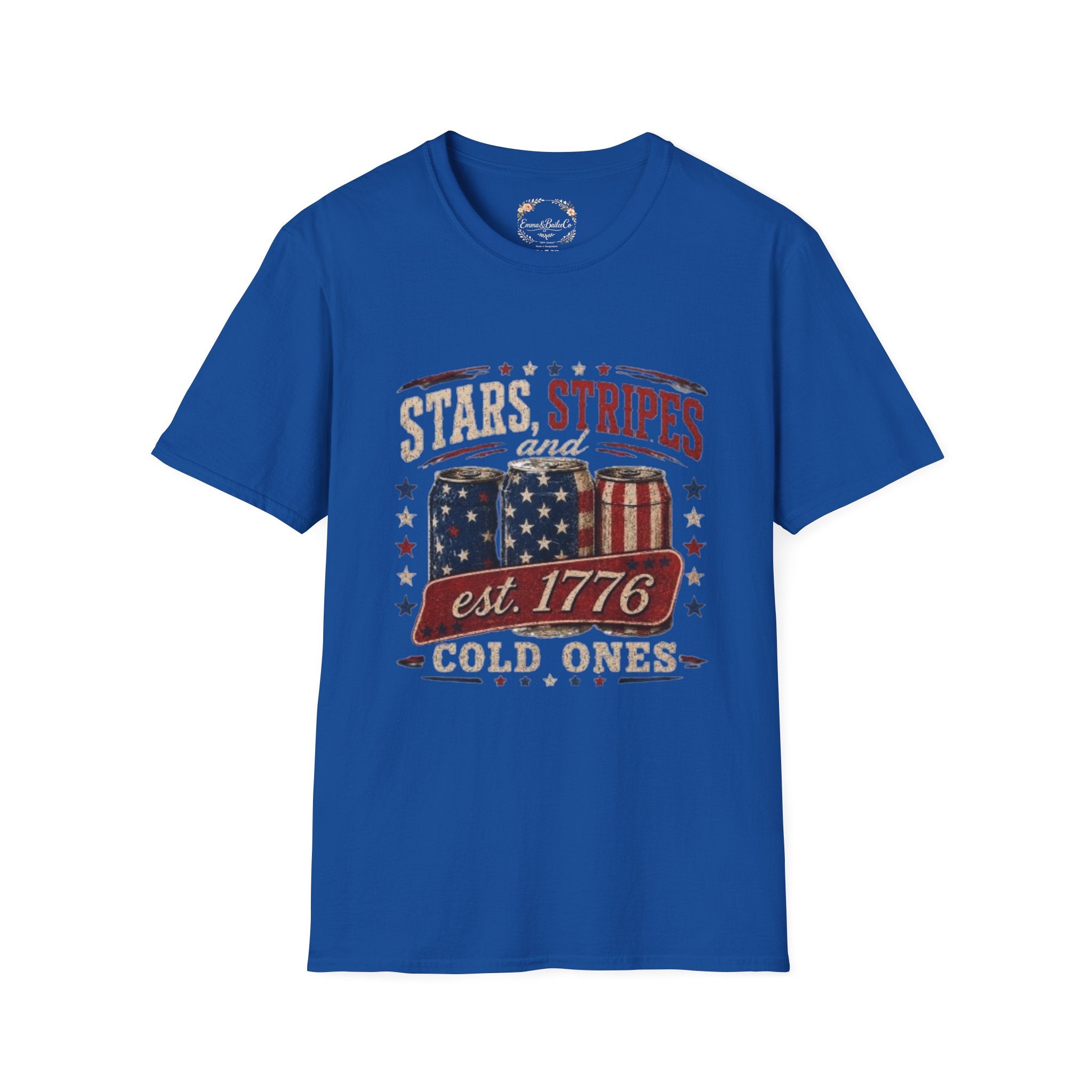 Stars, Stripes & Cold Ones T-Shirt — Vintage American Beer 1776 Tee