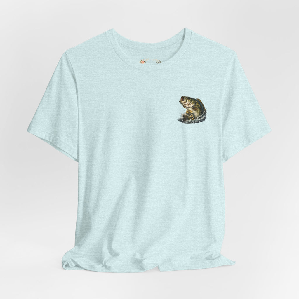 Fishing T-Shirt — "Wishin I Was Fishin" Vintage Bass Graphic