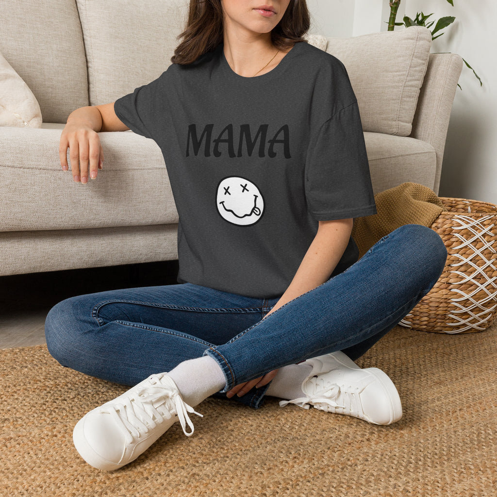 Mama Smiley Tee — Casual Graphic Mom T‑Shirt