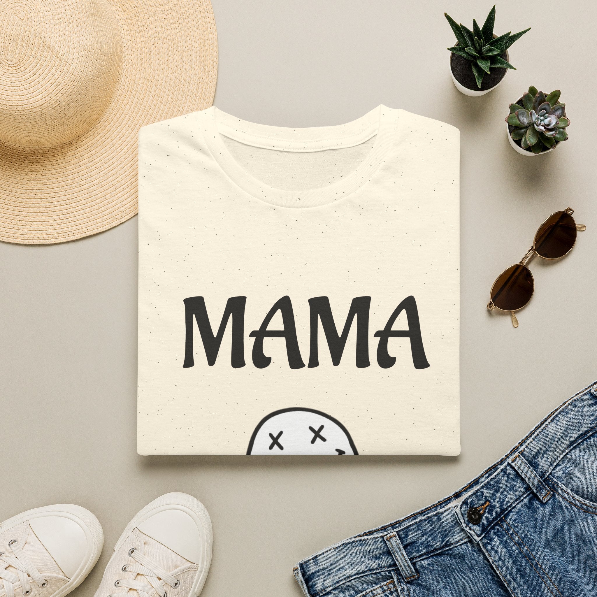 Mama Smiley Tee — Casual Graphic Mom T‑Shirt