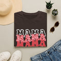 Mama Graphic Tee — Layered Red Leopard 'MAMA' Design