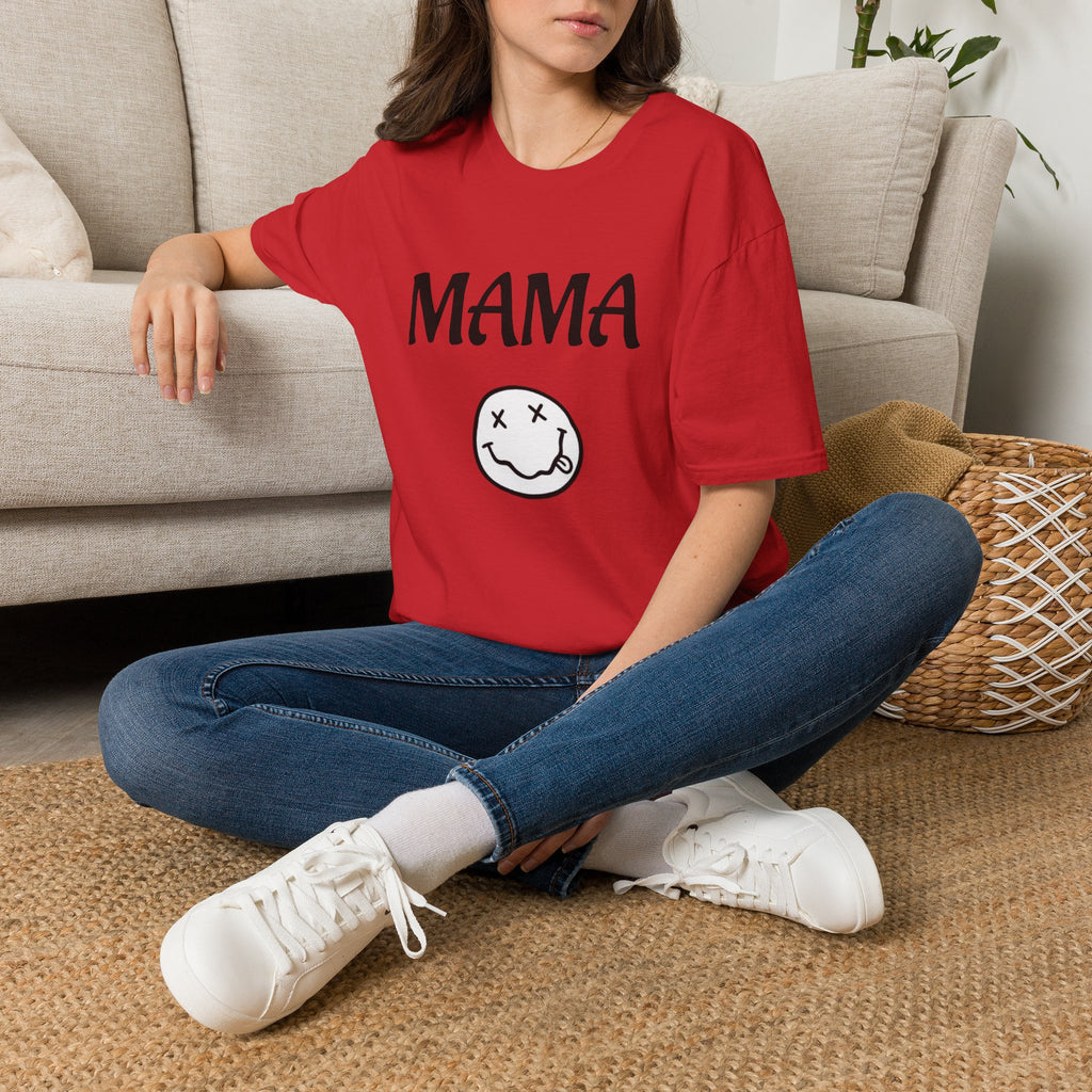 Mama Smiley Tee — Casual Graphic Mom T‑Shirt