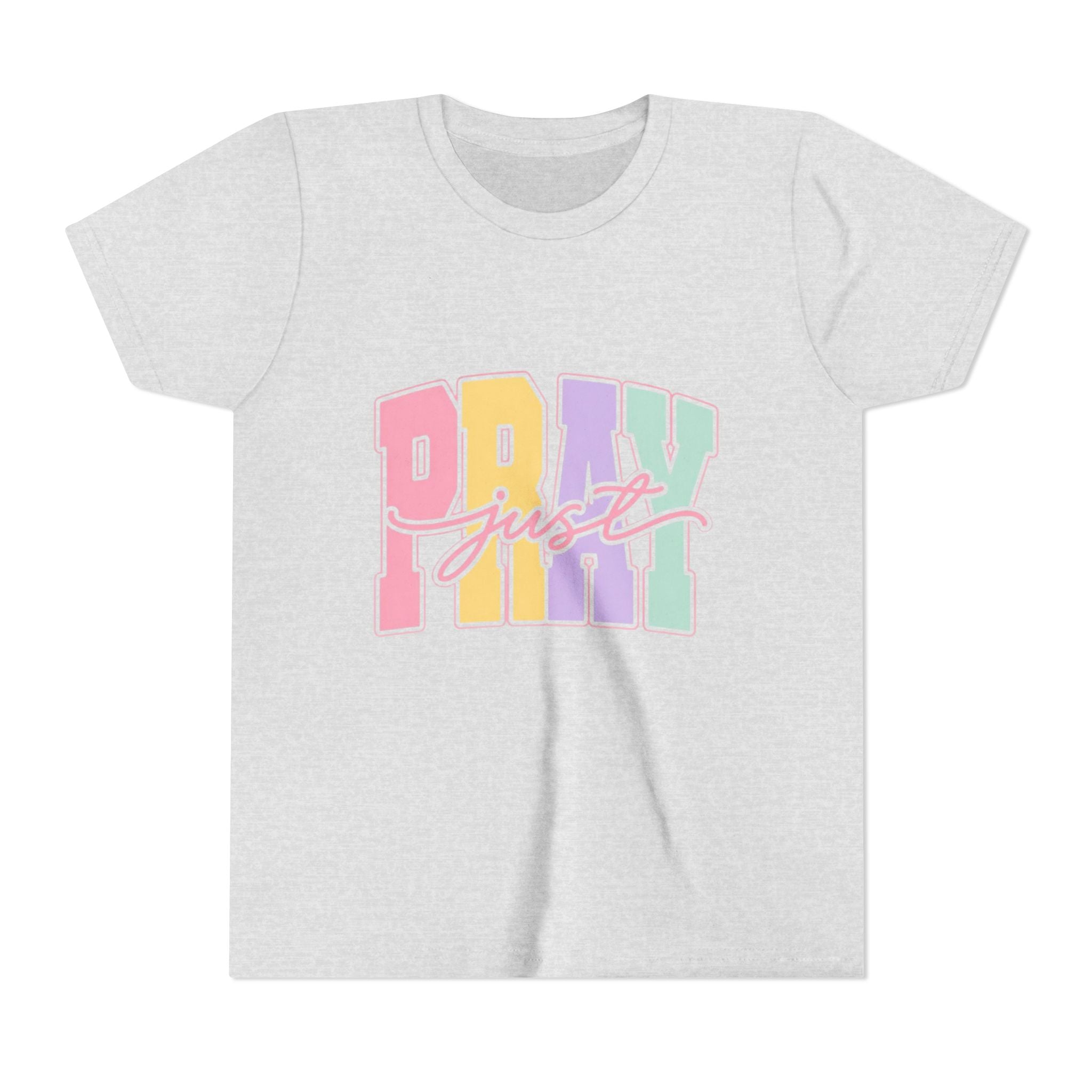 Youth Tee — "Just Pray" Pastel Graphic