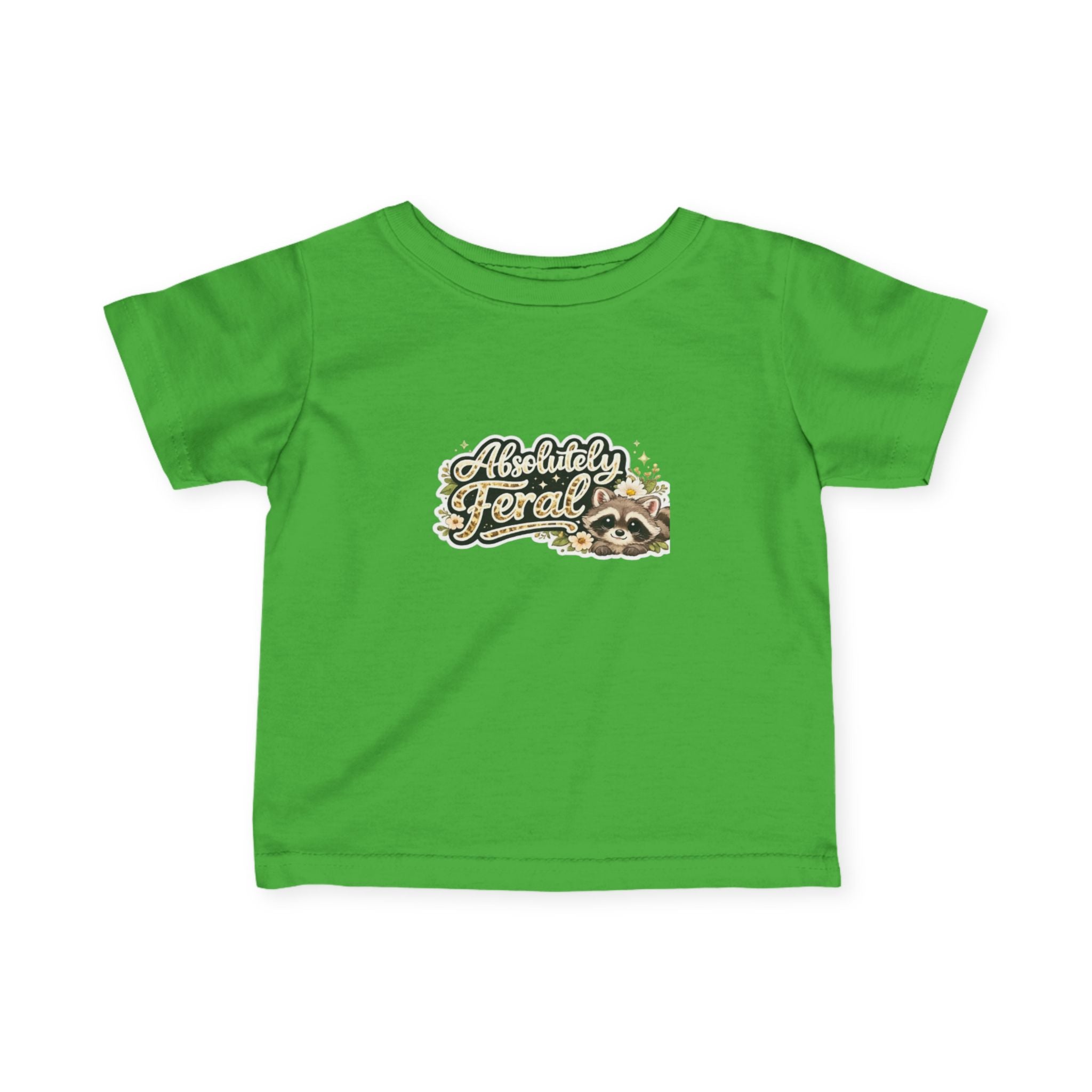 Infant Tee — "Absolutely Feral" Cute Raccoon Graphic