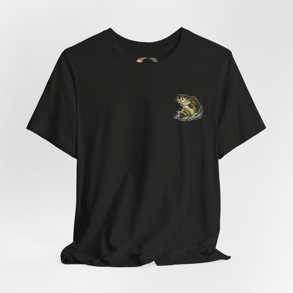Fishing T-Shirt — "Wishin I Was Fishin" Vintage Bass Graphic