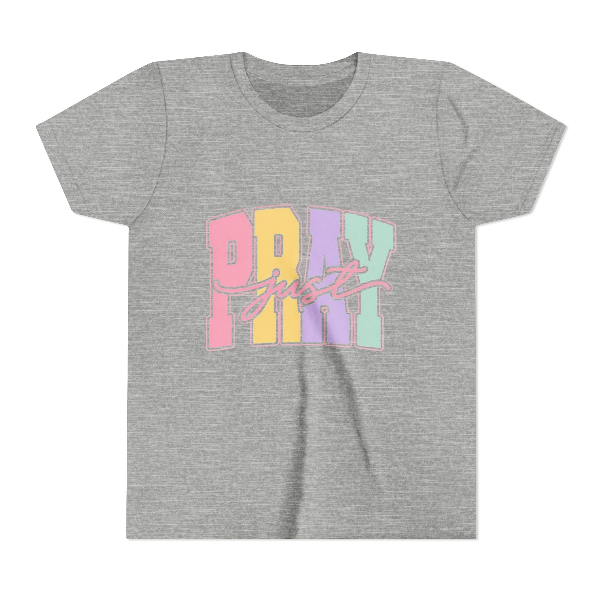 Youth Tee — "Just Pray" Pastel Graphic